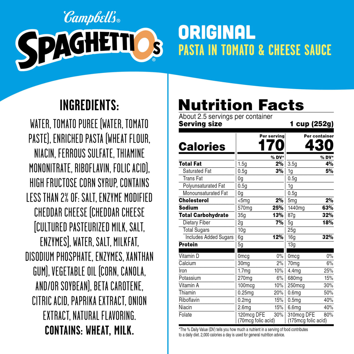 Canned Pasta 22.4 OZ Pack of 12 R567907