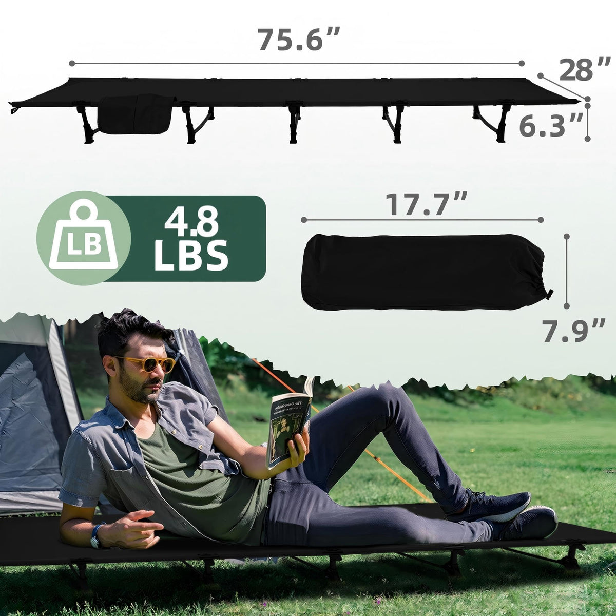 28" Extra Wide Portable Folding Camping Cot I26832