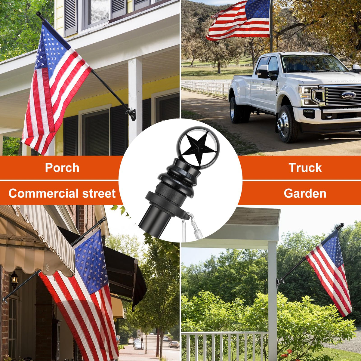 5ft Tangle-Free Stainless Steel Flag Pole Kit I1003
