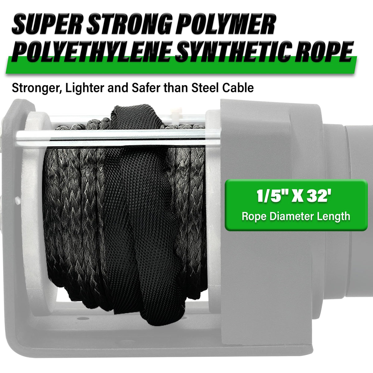 3000 lb 12V DC Electric Winch with Synthetic Rope C97818