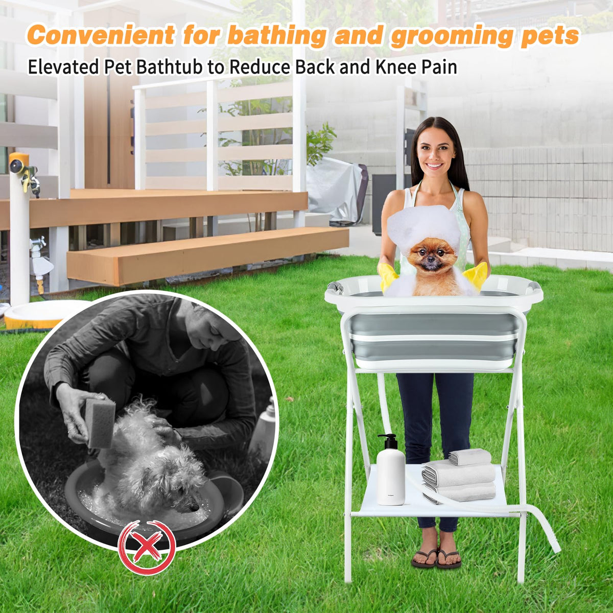 Portable Collapsible Dog Bathtub E1311