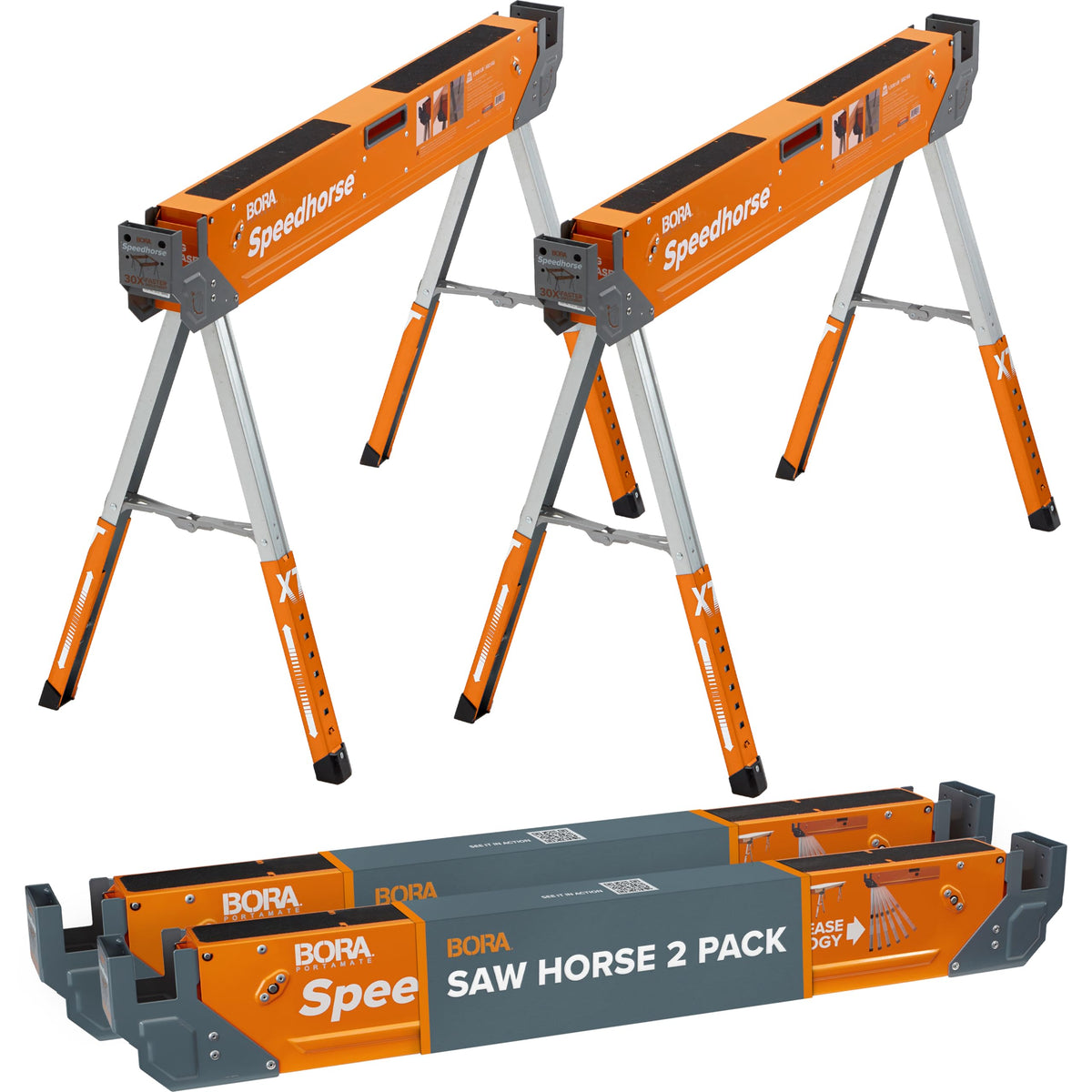 2 Pack Adjustable Folding Heavy Duty Sawhorse N509944