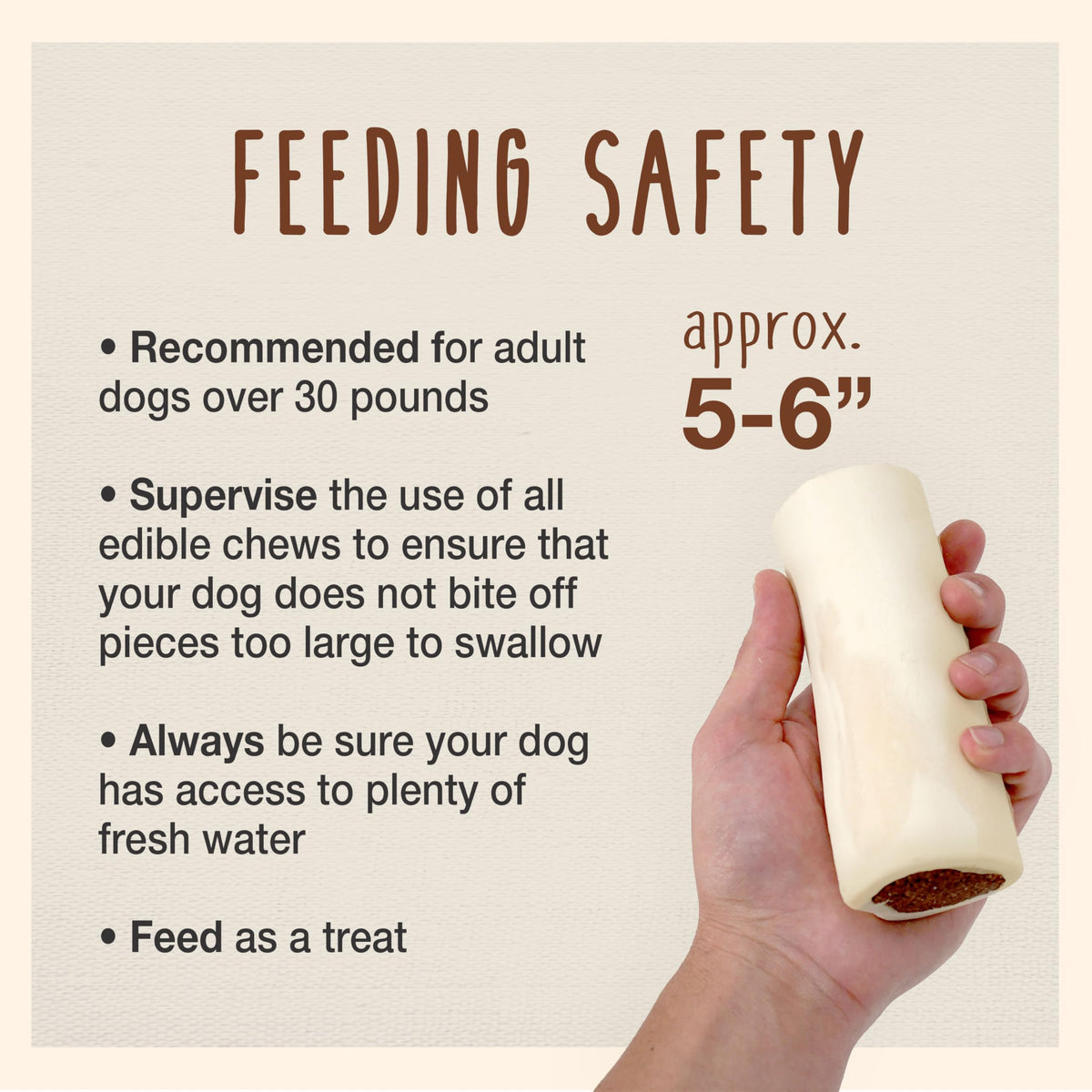 Peanut Butter Flavor Large Stuffed Shin Bones for Dogs G6278