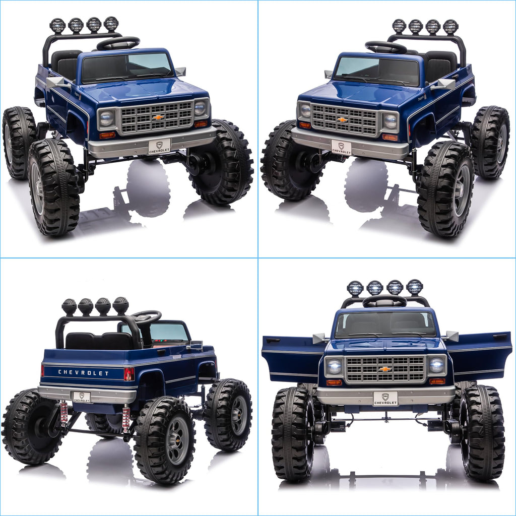 24V Blue 4WD Ride on Monster Truck Car U61401
