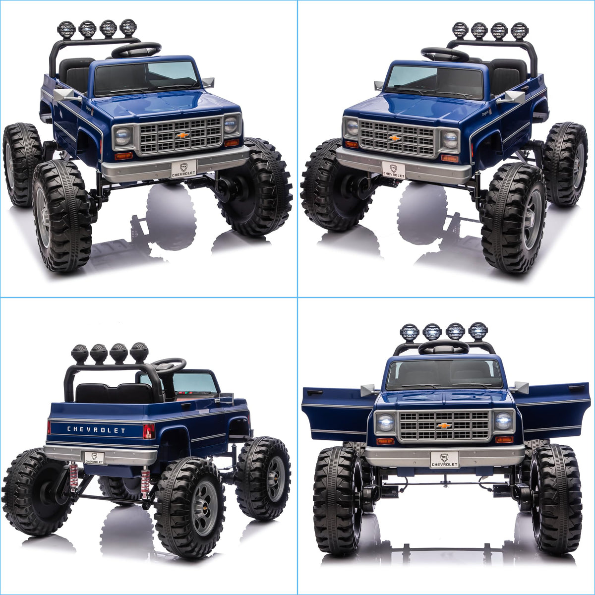 24V Blue 4WD Ride on Monster Truck Car U61401