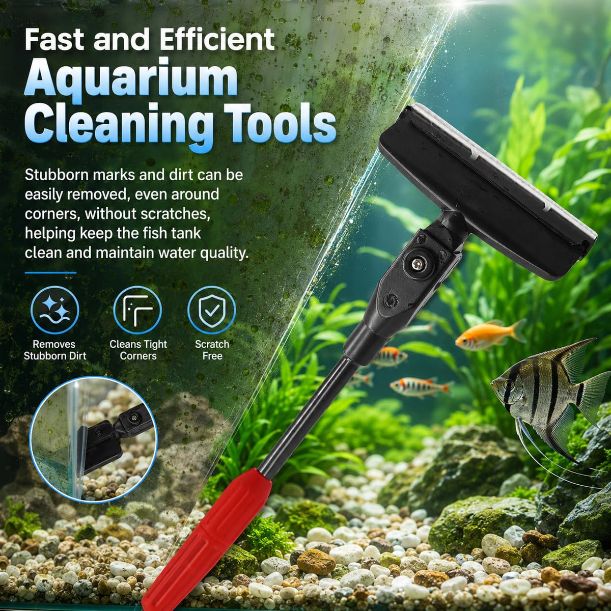 7 in 1 Aquarium Cleaning Kit with Adjustable Long Handle R3895