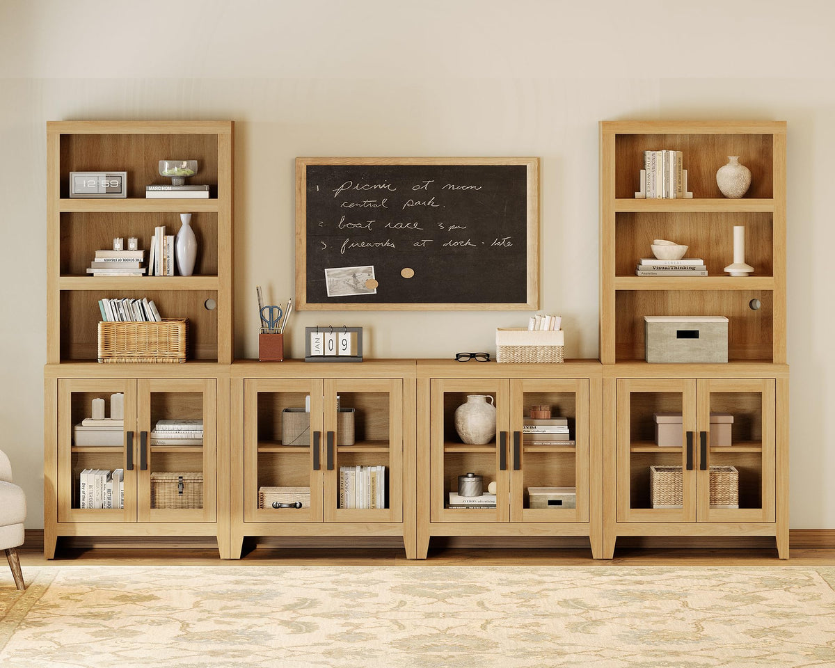 Oak Modular TV Stand with Bookshelves K69491