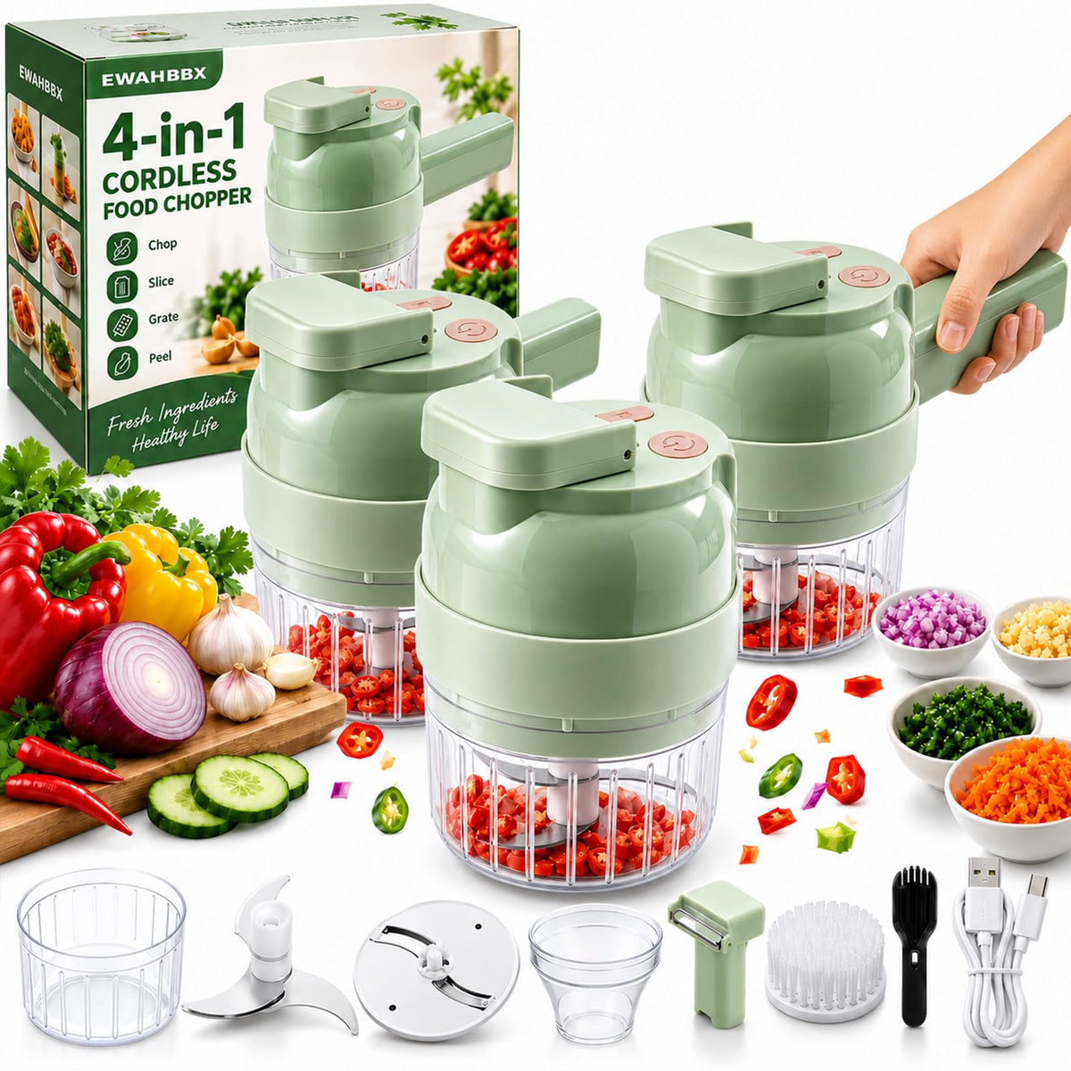 4 in 1 Handheld Electric Vegetable Chopper S944