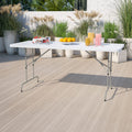 6-Foot Height Adjustable Granite White Plastic Folding Table B303599