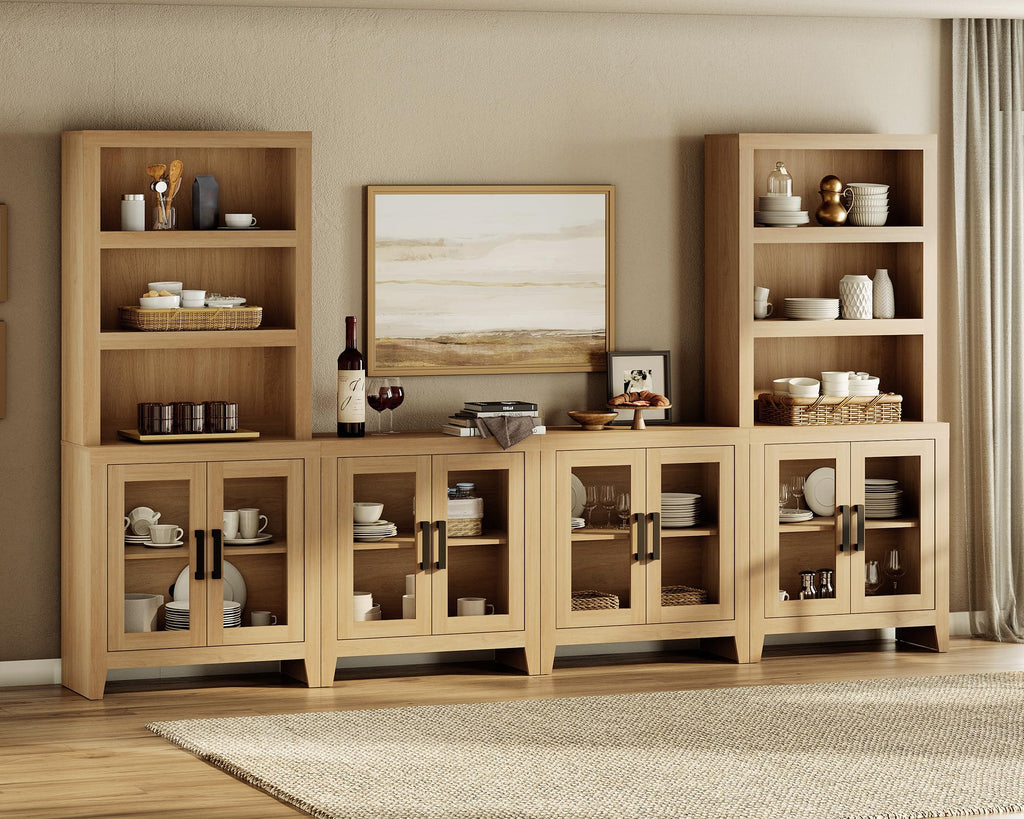 Oak Modular TV Stand with Bookshelves K69491