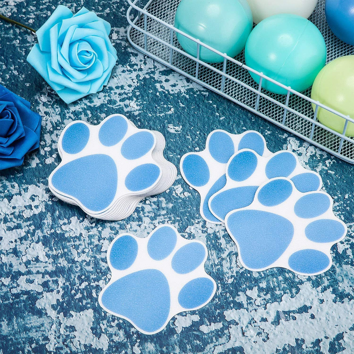 12 Pcs Non-Slip Bathtub Stickers Blue I732484